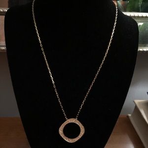 Necklace with circular square pendant